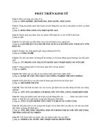 Câu hỏi ôn luyện thi môn Phát triển kinh tế - Đại học Trà Vinh