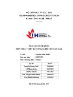 IUH - BÁO CÁO CUỐI KHÓA - MÔN HỌC: THIẾT KẾ CÔNG NGHỆ CHẾ TẠO MÁY