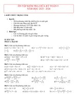 Ôn tập kiểm tra giữa kỳ - Toán 9