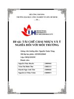 IUH - TÁI CHẾ CHAI NHỰA VÀ Ý NGHĨA ĐỐI VỚI MÔI TRƯỜNG