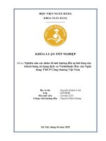Khóa luận tốt nghiệp Ngân hàng: Nghiên cứu các nhân tố ảnh hưởng đến sự hài lòng của khách hàng sử dụng dịch vụ VietinBank iPay của Ngân hàng TMCP Công thương Việt Nam