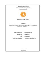 Khóa luận tốt nghiệp Kinh doanh quốc tế: Phát triển hoạt động logistics phục vụ xuất khẩu nông sản Việt Nam