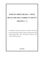 KINH TẾ CHÍNH TRỊ MÁC - LÊNIN - 988 CÂU HỎI TRẮC NGHIỆM LÝ THUYẾT