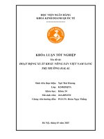 Khóa luận tốt nghiệp Kinh doanh quốc tế: Hoạt động xuất khẩu nông sản Việt Nam sang thị trường Halal