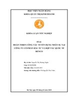 Khóa luận tốt nghiệp Quản trị kinh doanh: Hoàn thiện công tác tuyển dụng nhân sự tại Công ty Cổ phần Đầu tư và Hợp tác Quốc tế Renco
