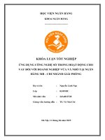 Khóa luận tốt nghiệp Ngân hàng: Ứng dụng công nghệ số trong hoạt động cho vay đối với doanh nghiệp vừa và nhỏ tại Ngân hàng MB - Chi nhánh Giải Phóng