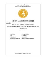 Khóa luận tốt nghiệp Kinh doanh quốc tế: Tối ưu hóa chi phí logistics cho các doanh nghiệp cung ứng dịch vụ logistics
