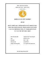 Khóa luận tốt nghiệp Kế toán kiểm toán: Hoàn thiện quy trình kiểm toán khoản mục phải thu khách hàng trong kiểm toán báo cáo tài chính do Công ty TNHH Kiểm toán Tư vấn Thủ Đô thực hiện