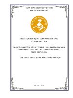 Đề tài nghiên cứu khoa học cấp Cơ sở: Nhân tố ảnh hưởng đến quyết định chọn trường Học viện Ngân hàng – Phân viện Phú Yên của người học