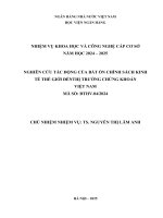 Đề tài nghiên cứu khoa học cấp Cơ sở: Nghiên cứu tác động của bất ổn chính sách kinh tế thế giới đến thị trường chứng khoán Việt Nam