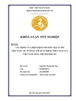 Khóa luận tốt nghiệp Kinh doanh quốc tế: Tác động của Hiệp định thương mại tự do Việt Nam - EU (EVFTA) tới xuất khẩu thủy sản của Việt Nam sang thị trường EU