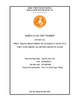 Khóa luận tốt nghiệp Kinh doanh quốc tế: Thực trạng hoạt động xuất khẩu cao su của Việt Nam trong xu hướng kinh tế xanh