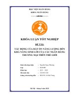 Khóa luận tốt nghiệp Ngân hàng: Tác động của bất ổn năng lượng đến khả năng sinh lời của các ngân hàng thương mại trên thế giới