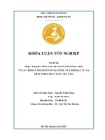 Khóa luận tốt nghiệp Kế toán kiểm toán: Kế toán vốn bằng tiền và các khoản thanh toán tại Công ty TNHH Đầu tư và Phát triển Bền vững Việt Nam