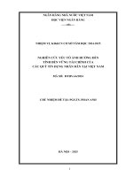 Đề tài nghiên cứu khoa học cấp Cơ sở: Nghiên cứu yếu tố ảnh hưởng đến tính bền vững tài chính của các Quỹ tín dụng nhân dân tại Việt Nam