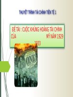 Tiểu luận - TÀI CHÍNH TIỀN TỆ  - đề tài - CUỘC KHỦNG HOẢNG TÀI CHÍNH CỦA  MỸ NĂM 1929 -1933
