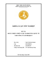 Đề tài nghiên cứu khoa học cấp Cơ sở: Hoàn thiện chiến lược marketing quốc tế cho Công ty TNHH Zó Project