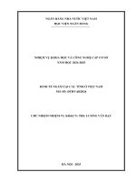 Đề tài nghiên cứu khoa học cấp Cơ sở: Kinh tế ngầm tại các tỉnh ở Việt Nam