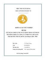 Khóa luận tốt nghiệp Kinh doanh quốc tế: Xây dựng chiến lược xuất khẩu dòng sản phẩm trà đóng hộp của Công Ty TNHH Tita Art sang thị trường Trung Quốc giai đoạn 2026 - 2030
