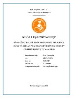 Khóa luận tốt nghiệp Kế toán kiểm toán: Công tác kế toán khoản phải thu khách hàng và khoản phải trả người bán tại Công ty cổ phần Dịch vụ Tư vấn HILO