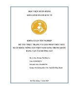 Khóa luận tốt nghiệp Kinh doanh quốc tế: Thực trạng và giải pháp thúc đẩy xuất khẩu nông sản Việt Nam sang Trung Quốc bằng vận tải đường sắt