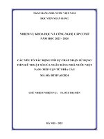 Đề tài nghiên cứu khoa học cấp Cơ sở: Các yếu tố tác động tới sự chấp nhận sử dụng tiền kỹ thuật số của ngân hàng nhà nước Việt Nam: Tiếp cận từ phía cầu