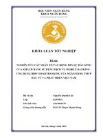 Khóa luận tốt nghiệp Ngân hàng: Nghiên cứu các nhân tố tác động đến sự hài lòng của khách hàng sử dụng dịch vụ Mobile Banking - ứng dụng BIDV SmartBanking của Ngân hàng TMCP Đầu tư và Phát triển Việt Nam