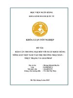 Khóa luận tốt nghiệp Kinh doanh quốc tế: Rào cản thương mại đối với xuất khẩu hàng nông sản Việt Nam vào thị trường Nhật Bản – Thực trạng và giải pháp