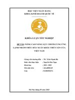 Khóa luận tốt nghiệp Kinh doanh quốc tế: Nâng cao năng lực chuỗi cung ứng lạnh nhằm thúc đẩy xuất khẩu thủy sản của Việt Nam