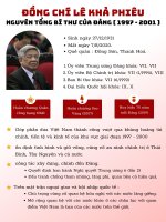 Poster Đồng chí lê khả phiêu nguyên tổng bí thư của Đảng ( 1997 - 2001 ) + có file tài liệu kèm theo để thuyết trình, trình bày.