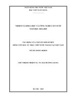 Đề tài nghiên cứu khoa học cấp Cơ sở: Tác động của chuyển đổi số đến dòng vốn đầu tư trực tiếp nước ngoài tại Việt Nam