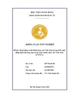 Khóa luận tốt nghiệp Kinh doanh quốc tế: Hoạt động xuất khẩu thủy sản Việt Nam trong bối cảnh Hiệp định thương mại tự do Liên minh châu Âu - Việt Nam (EVFTA)