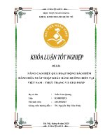 Khóa luận tốt nghiệp Kinh doanh quốc tế: Nâng cao hiệu quả hoạt động bảo hiểm hàng hoá xuất nhập khẩu chuyên chở bằng đường biển tại Việt Nam - Thực trạng và giải pháp