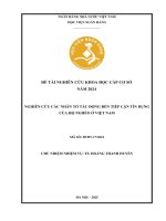 Đề tài nghiên cứu khoa học cấp Cơ sở: Nghiên cứu các nhân tố tác động đến tiếp cận tín dụng của hộ nghèo ở Việt Nam