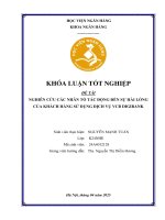 Khóa luận tốt nghiệp Ngân hàng: Nghiên cứu các nhân tố tác động đến sự hài lòng của khách hàng sử dụng dịch vụ VCB Digibank