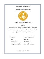 Khóa luận tốt nghiệp Kinh doanh quốc tế: Tác động của hiệp định EVFTA đối với hoạt động xuất khẩu thủy sản của Việt Nam
