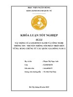 Khóa luận tốt nghiệp Kinh doanh quốc tế: Tác động của logistics xanh và công nghệ thông tin - truyền thông tới phát triển bền vững: Bằng chứng từ các quốc gia Đông Nam Á