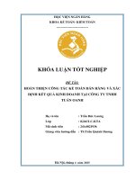 Khóa luận tốt nghiệp Kế toán kiểm toán: Hoàn thiện công tác kế toán bán hàng và xác định kết quả kinh doanh tại Công ty TNHH Tuấn Oanh