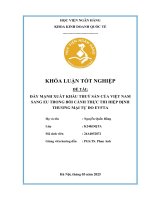 Khóa luận tốt nghiệp Kinh doanh quốc tế: Đẩy mạnh xuất khẩu thuỷ sản của Việt Nam sang EU trong bối cảnh thực thi Hiệp định Thương mại tự do EVFTA