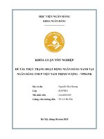 Khóa luận tốt nghiệp Ngân hàng: Thực trạng hoạt động ngân hàng xanh tại Ngân hàng TMCP Việt Nam Thịnh Vượng - VPBank