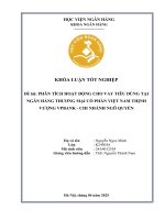 Khóa luận tốt nghiệp Ngân hàng: Phân tích hoạt động cho vay tiêu dùng tại Ngân hàng Thương mại Cổ phần Việt Nam Thịnh Vượng VPBank - Chi nhánh Ngô Quyền