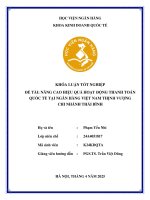 Khóa luận tốt nghiệp Kinh doanh quốc tế: Nâng cao hiệu quả hoạt động thanh toán quốc tế tại Ngân hàng Việt Nam Thịnh Vượng chi nhánh Thái Bình