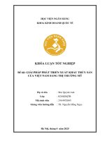 Khóa luận tốt nghiệp Kinh doanh quốc tế: Giải pháp phát triển xuất khẩu thủy sản của Việt Nam sang thị trường Mỹ