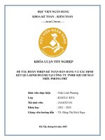 Khóa luận tốt nghiệp Kế toán kiểm toán: Hoàn thiện kế toán bán hàng và xác định kết quả kinh doanh tại Công ty TNHH Sợi chỉ may thêu Phong Phú