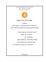 Khóa luận tốt nghiệp Kinh tế đầu tư: Thực trạng và giải pháp thu hút vốn đầu tư trực tiếp nước ngoài tại Hà Nội giai đoạn 2019-2024