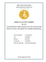 Khóa luận tốt nghiệp Kinh doanh quốc tế: Giải pháp phát triển chuỗi cung ứng xanh ngành nông sản Việt Nam thích ứng biến đổi khí hậu