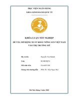 Khóa luận tốt nghiệp Kinh doanh quốc tế: Mở rộng xuất khẩu nông sản Việt Nam vào thị trường Mỹ