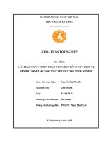 Khóa luận tốt nghiệp Quản trị kinh doanh: Giải pháp hoàn thiện hoạt động bán hàng của dịch vụ Sendo Farm tại Công ty Cổ phần Công nghệ Sen Đỏ