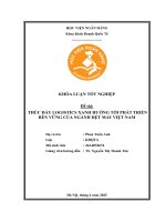Khóa luận tốt nghiệp Kinh doanh quốc tế: Thúc đẩy logistics xanh hướng tới phát triển bền vững của ngành dệt may Việt Nam