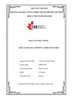 IUH - BÁO CÁO THỰC HÀNH THỰC HÀNH: QUÁ TRÌNH VÀ THIẾT BỊ CƠ HỌC - CHƯNG CẤT